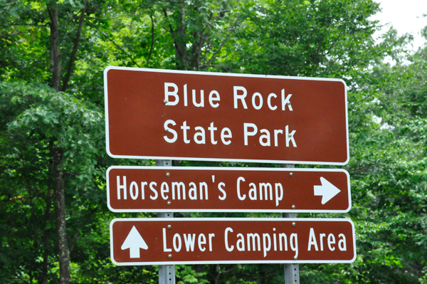 Blue Rock State Park sign